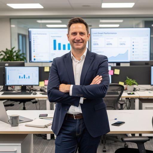 Elegantní design newsletteru s jasnými barvami a přehlednou strukturou.